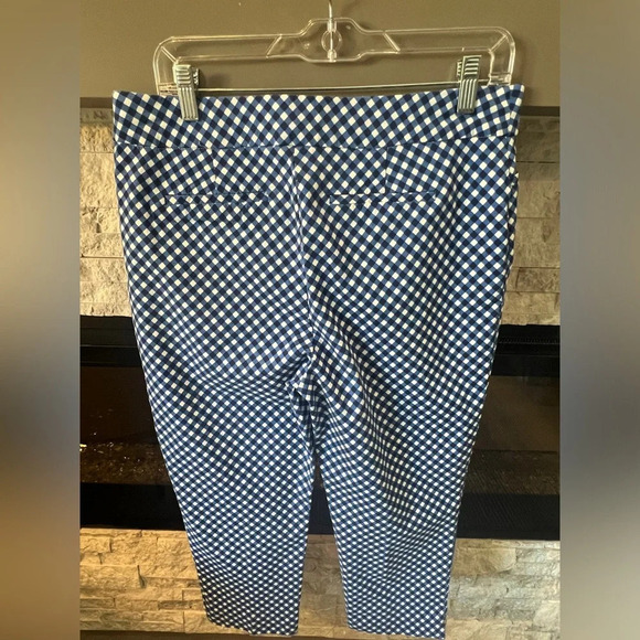Chico's size 1.5 (Medium/Size 10) pull up pants blue checks - Picture 7 of 11